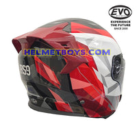 EVO RS9 Motorcycle Sunvisor Helmet RAINBOW RED backflip view