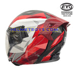 EVO RS9 Motorcycle Sunvisor Helmet RAINBOW RED side view