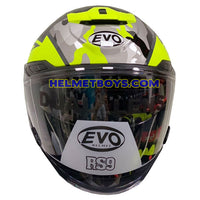 EVO RS9 sunvisor motorcycle helmet CAMO FLUO YELLOW front view