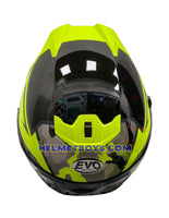 EVO RS9 sunvisor motorcycle helmet CAMO FLUO YELLOW top view