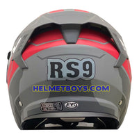 EVO RS9 Sunvisor Helmet EUROJET MATT GREY RED back view