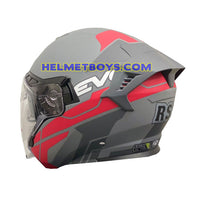 EVO RS9 Sunvisor Helmet EUROJET MATT GREY RED backflip view
