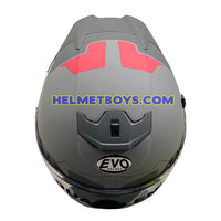 EVO RS9 Sunvisor Helmet EUROJET MATT GREY RED top view