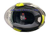 EVO RS9 Motorcycle Sunvisor Helmet EUROJET GREY FLUO YELLOW interior padding