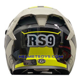 EVO RS9 Motorcycle Sunvisor Helmet EUROJET GREY FLUO YELLOW back view