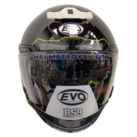 EVO RS9 Motorcycle Sunvisor Helmet EUROJET GREY FLUO YELLOW front view