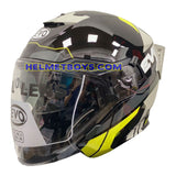 EVO RS9 Motorcycle Sunvisor Helmet EUROJET GREY FLUO YELLOW slant view