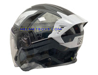 EVO RS9 sunvisor motorcycle helmet MATRIX WHITE backflip view