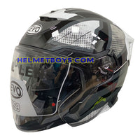 EVO RS9 sunvisor motorcycle helmet MATRIX WHITE slant view