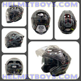 EVO RS9 Motorcycle Sunvisor Helmet MATRIX GREY BLACK