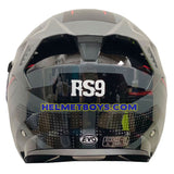 EVO RS9 Motorcycle Sunvisor Helmet MATRIX GREY BLACK back view