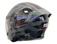EVO RS9 Motorcycle Sunvisor Helmet MATRIX GREY BLACK backflip view