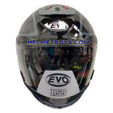 EVO RS9 Motorcycle Sunvisor Helmet MATRIX GREY BLACK front view