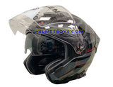 EVO RS9 Motorcycle Sunvisor Helmet MATRIX GREY BLACK visor up
