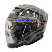 EVO RS9 Motorcycle Sunvisor Helmet MATRIX GREY BLACK slant view