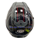 EVO RS9 Motorcycle Sunvisor Helmet MATRIX GREY BLACK top view
