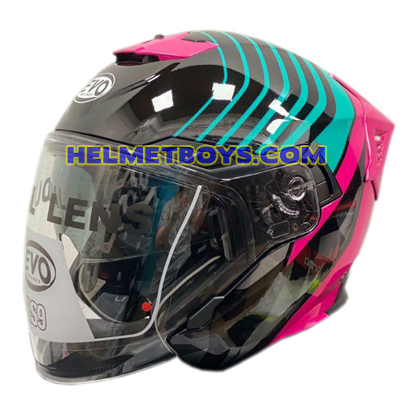 EVO RS9 Motorcycle Sunvisor Helmet RAYBURN PATROL slant view