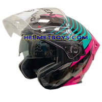 EVO RS9 Motorcycle Sunvisor Helmet RAYBURN PATROL visor up view