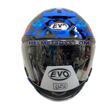 EVO RS9 Motorcycle Sunvisor Helmet SAMURAI BLUE front view