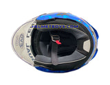 EVO RS9 Motorcycle Sunvisor Helmet SAMURAI BLUE interior view