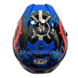 EVO RS9 Motorcycle Sunvisor Helmet SAMURAI BLUE top view