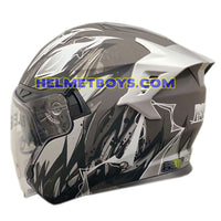 EVO RS9 Motorcycle Sunvisor Helmet TITAN GREY backflip view