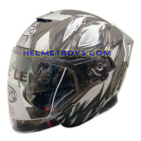EVO RS9 Motorcycle Sunvisor Helmet TITAN GREY slant view