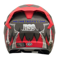 EVO RS9 Motorcycle Sunvisor Helmet TITAN RED back view