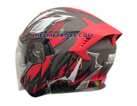 EVO RS9 Motorcycle Sunvisor Helmet TITAN RED backflip view
