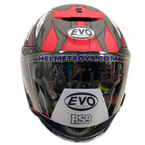 EVO RS9 Motorcycle Sunvisor Helmet TITAN RED front view