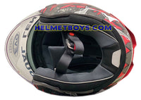 EVO RS9 Motorcycle Sunvisor Helmet TITAN RED interior view