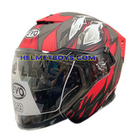 EVO RS9 Motorcycle Sunvisor Helmet TITAN RED slant view