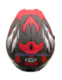 EVO RS9 Motorcycle Sunvisor Helmet TITAN RED top view
