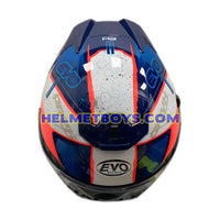 EVO RS9 Motorcycle Sunvisor Helmet FIGHTER JET BLUE top view