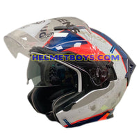 EVO RS9 Motorcycle Sunvisor Helmet FIGHTER JET BLUE visor up view