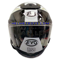 EVO RS9 Motorcycle Sunvisor Helmet FIGHTER JET WHITE front view