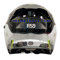 EVO RS9 Motorcycle Sunvisor Helmet FIGHTER JET WHITE back view