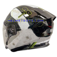 EVO RS9 Motorcycle Sunvisor Helmet FIGHTER JET WHITE backflip view