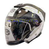 EVO RS9 Motorcycle Sunvisor Helmet FIGHTER JET WHITE slant view