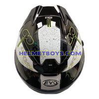 EVO RS9 Motorcycle Sunvisor Helmet FIGHTER JET WHITE top view