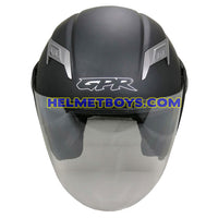 GPR GS08 JET motorcycle helmet matt black front view
