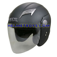 GPR GS08 JET motorcycle helmet matt black slant view