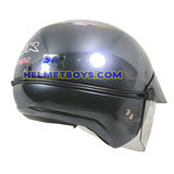 GPR AEROJET Shorty Motorcycle Helmet glossy grey back view