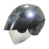 GPR AEROJET Shorty Motorcycle Helmet glossy grey slant view