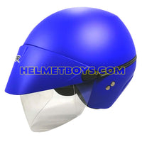 GPR AEROJET Shorty Motorcycle Helmet matt blue side view