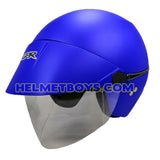 GPR AEROJET Shorty Motorcycle Helmet matt blue slant view