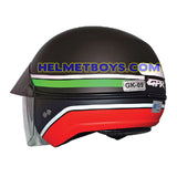 GPR AEROJET Shorty Motorcycle Helmet MATT BLACK ITALY G3 backflip view