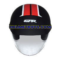 GPR AEROJET Shorty Motorcycle Helmet MATT BLACK RED G5 front view