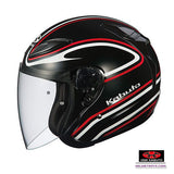 KABUTO AVAND2 STAID open face motorcycle helmet black red side