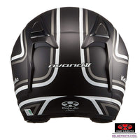KABUTO AVAND2 STAID open face motorcycle helmet matt black white back view